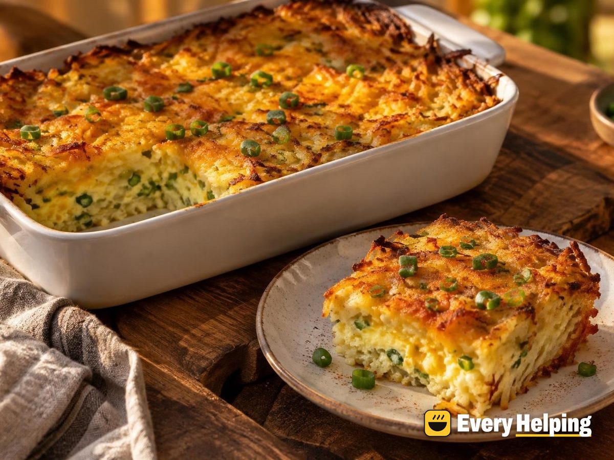 Cheddar-Green Onion Hash Brown Crust Bake