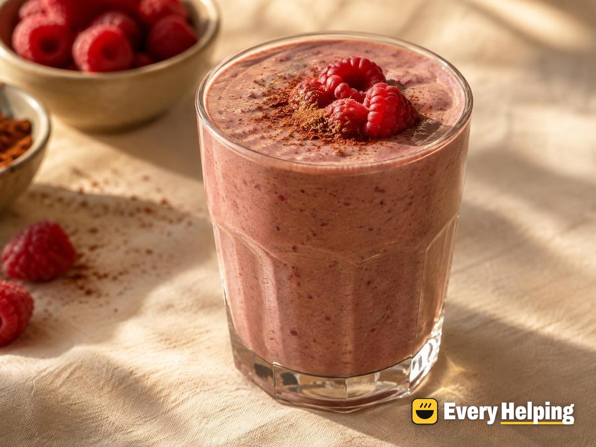 Raspberry Cocoa Eggnog Shake