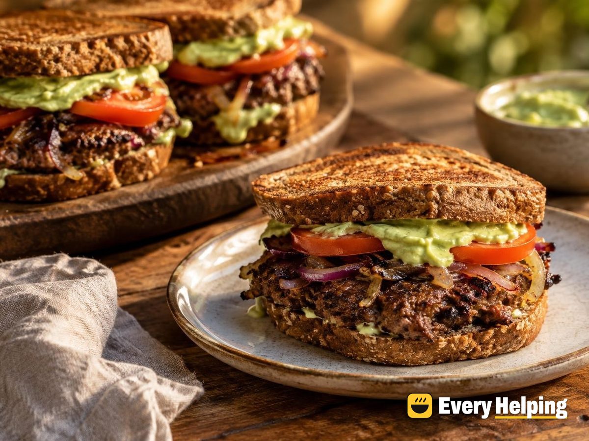 Chipotle-Style Beef Smash Burgers with Avocado Crema