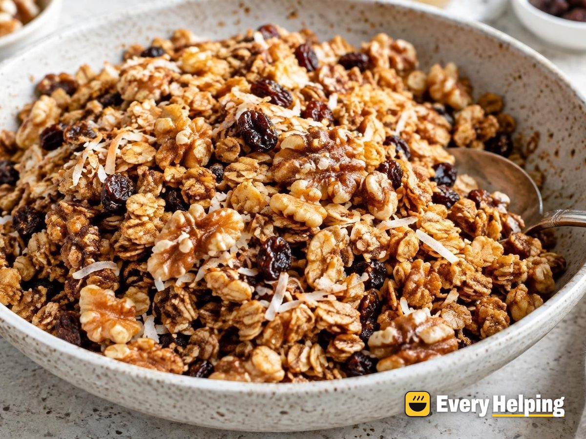 Brown Butter Walnut Coconut Skillet Granola