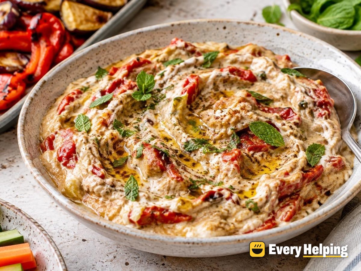 Roasted Pepper and Eggplant Yogurt Sauce
