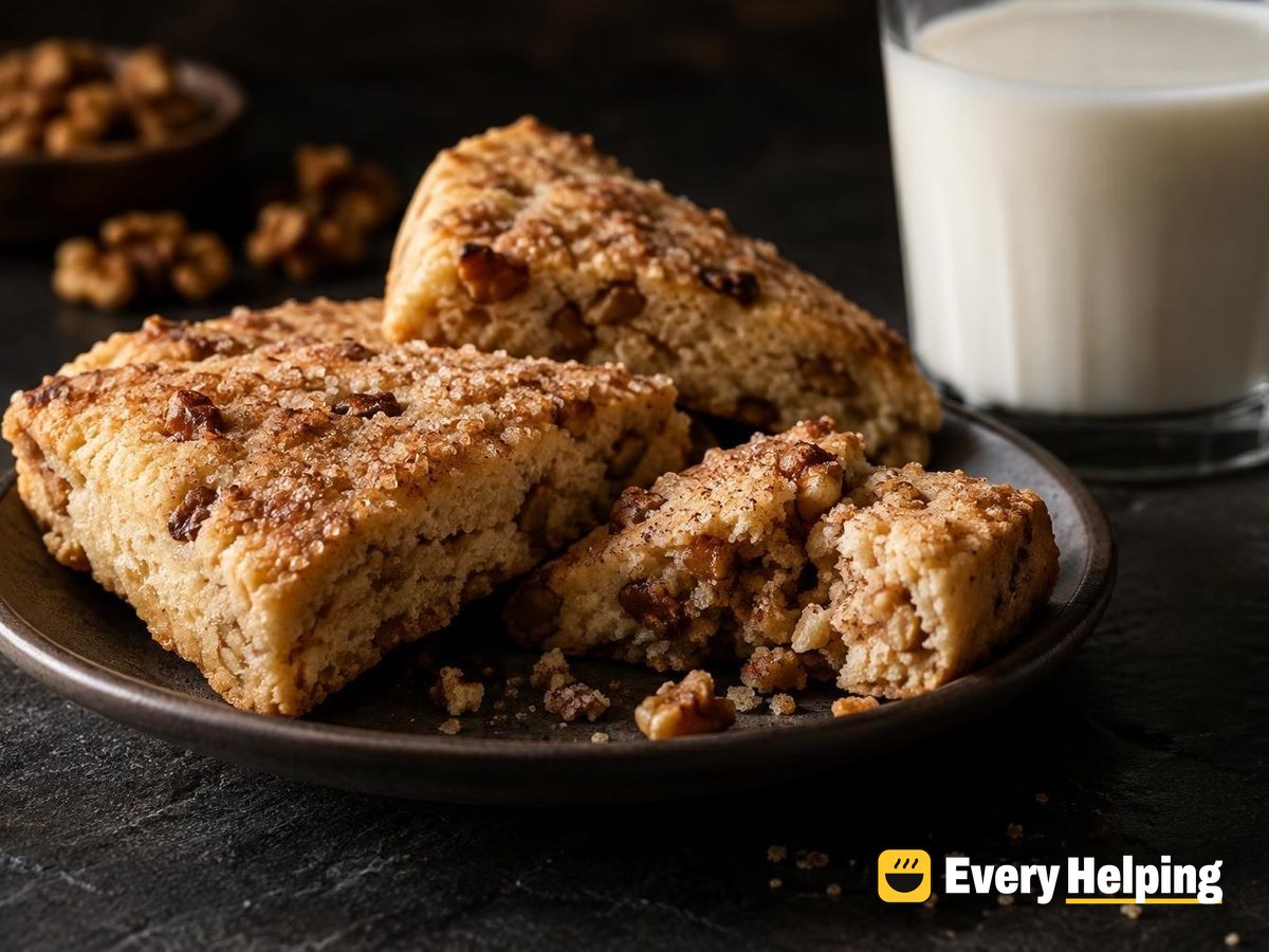 Brown Sugar Walnut Shortbread Wedges