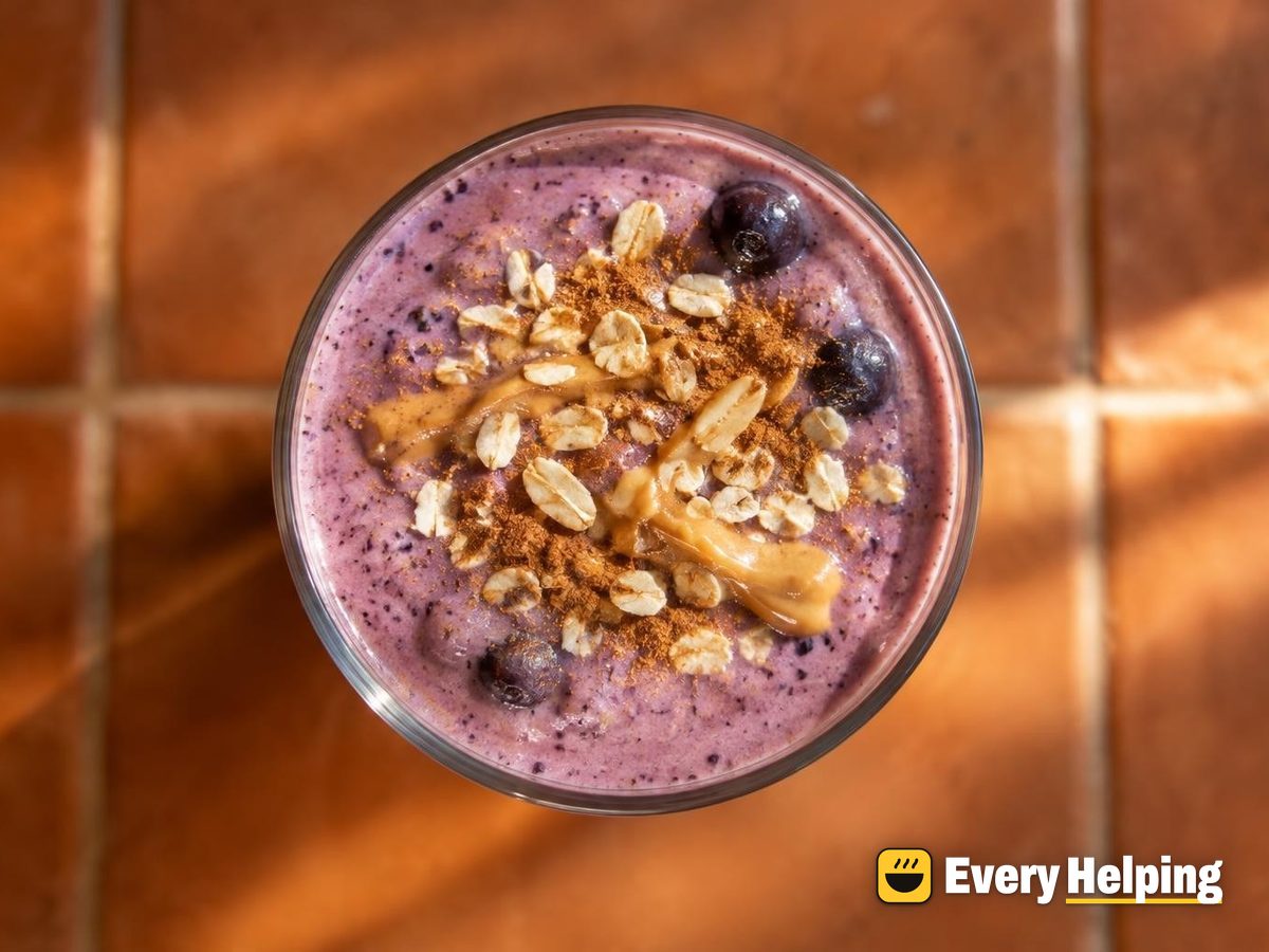 Blueberry Oat Cinnamon Protein Smoothie