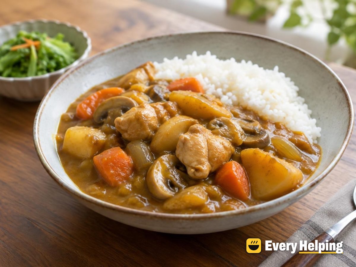 Japanese Chicken Curry with Apple and Mushrooms