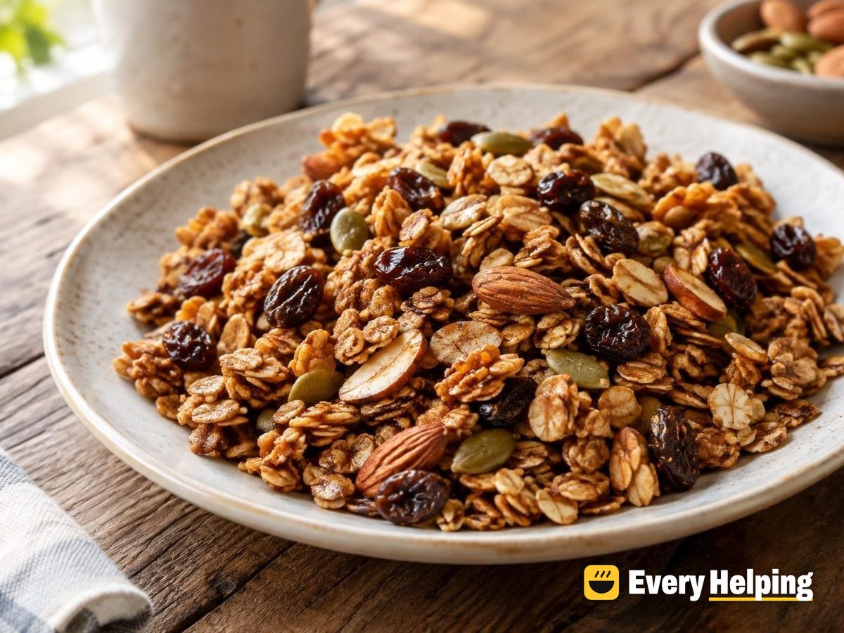 Oven-Toasted Maple Cinnamon Raisin Granola