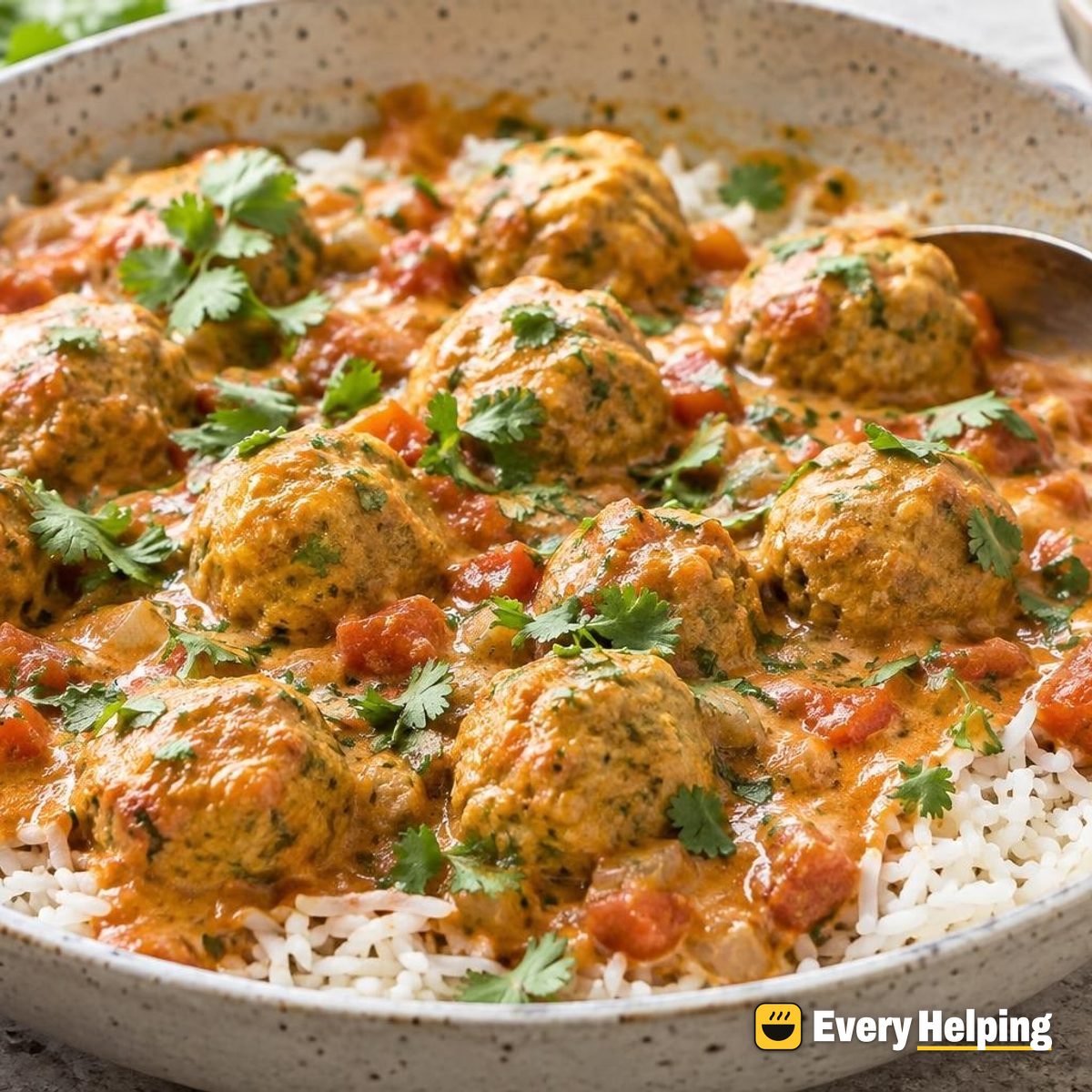 Curry-Spiced Chicken Meatballs in Ginger Tomato Sauce