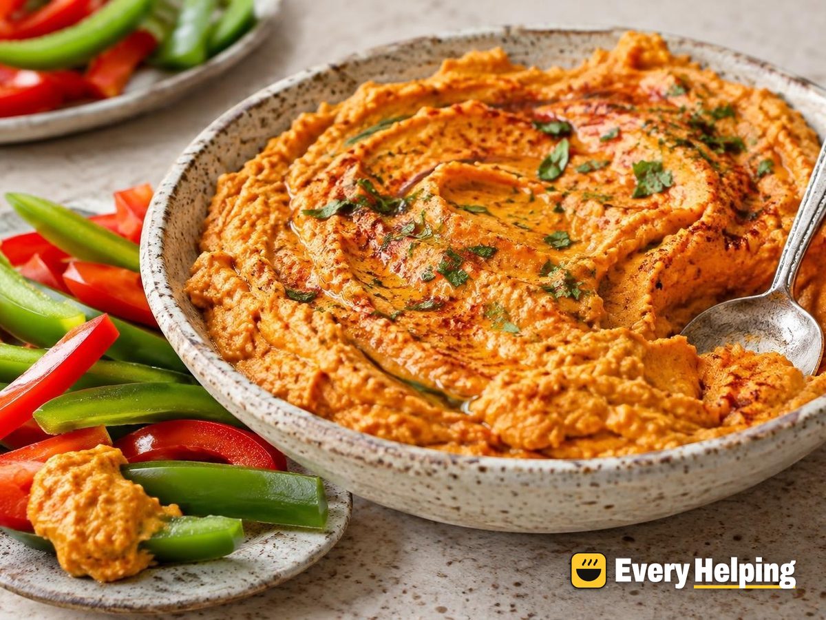 Smoky Roasted Carrot Spread with Pepper Strips