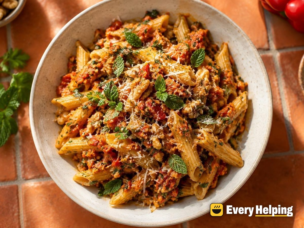 Roasted Pepper Walnut Pesto with Mint