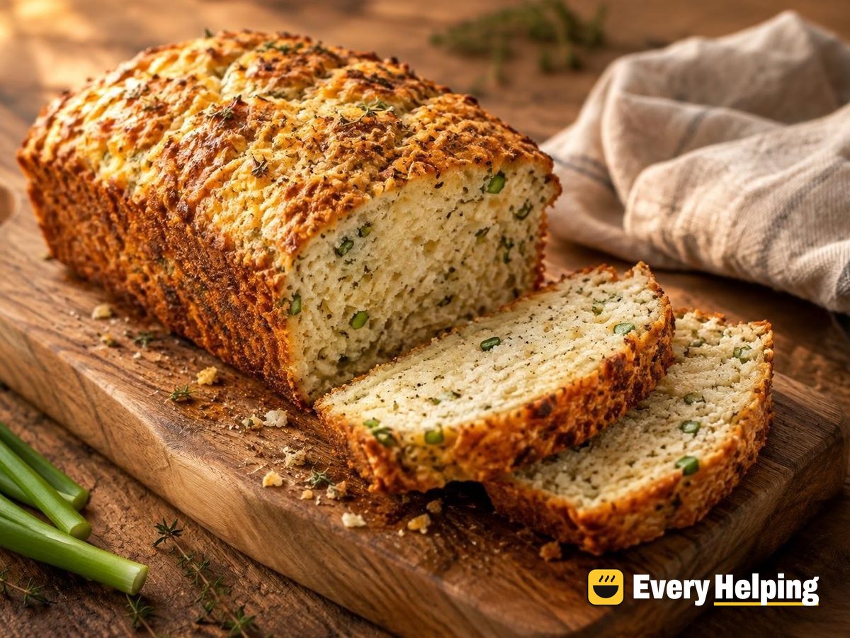 Ricotta Parmesan Chive Loaf with Cracked Pepper
