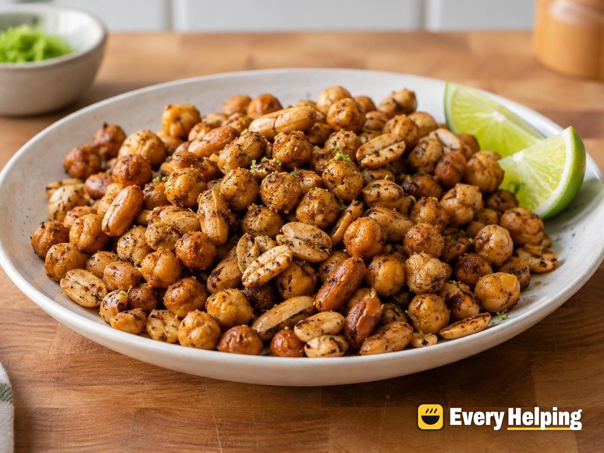 Lime Black Pepper Peanuts with Roasted Chickpeas