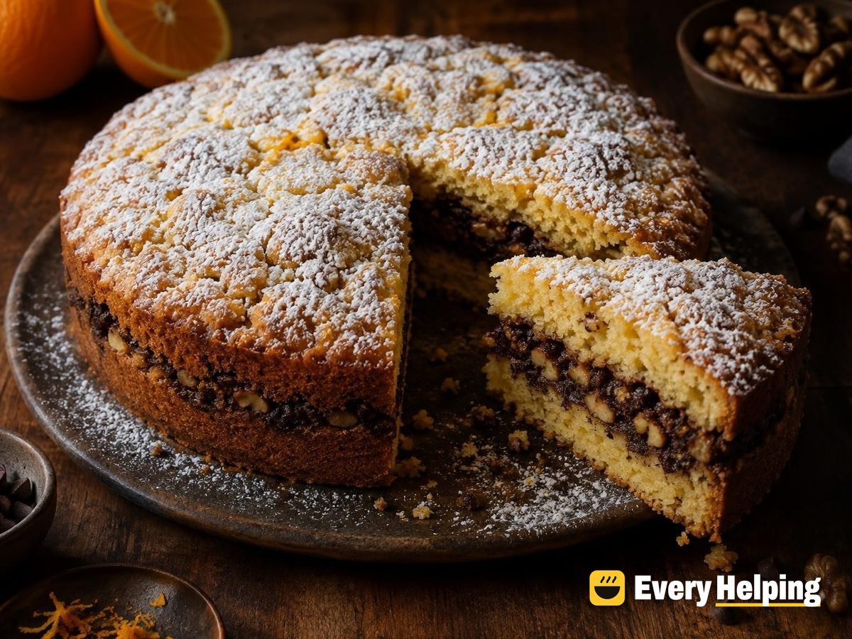 Orange Ricotta Snack Cake with Cocoa Filling