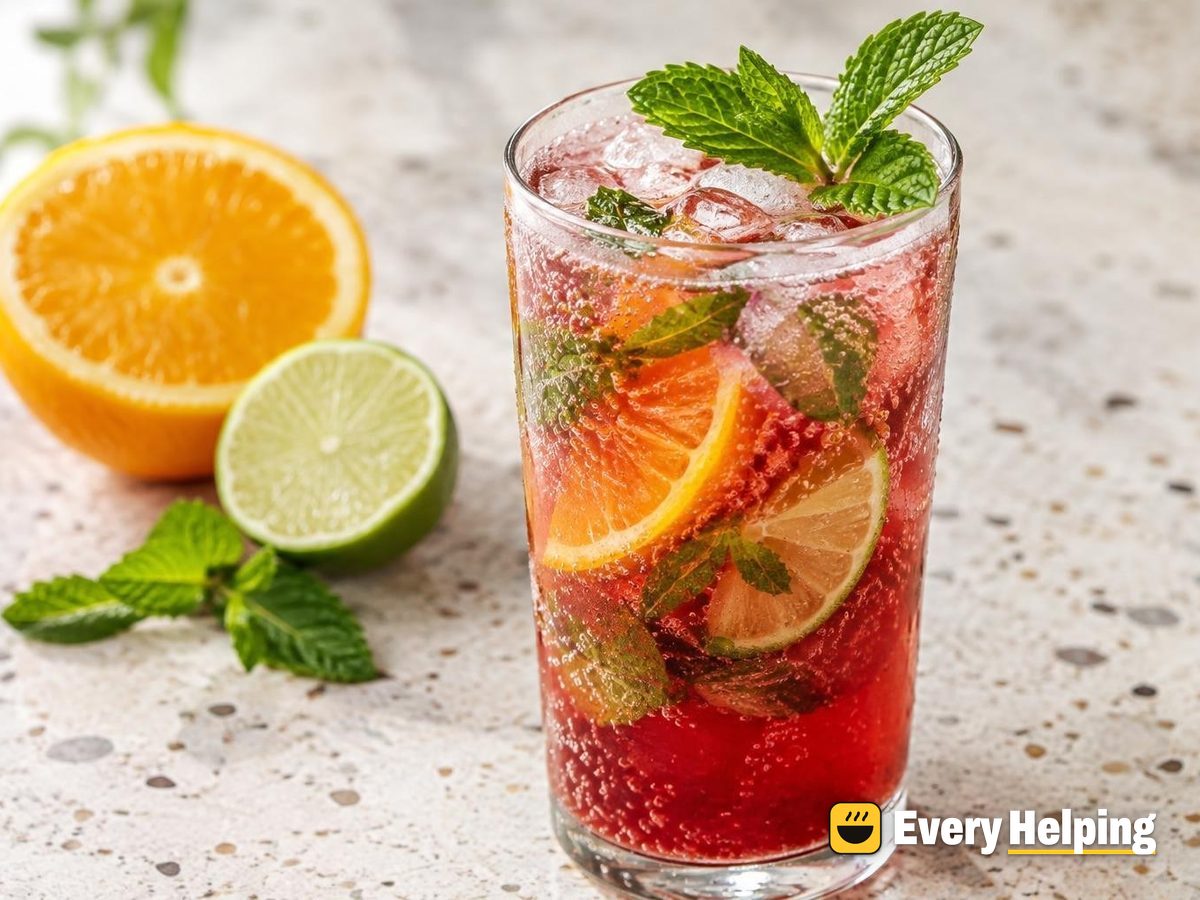 Sparkling Pomegranate Orange Mint Cooler