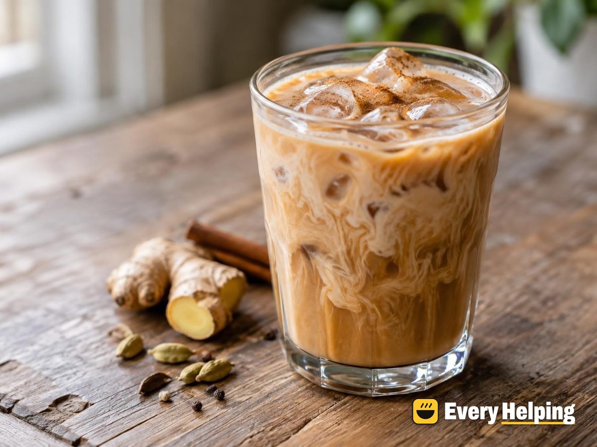 Iced Coconut Masala Chai with Fresh Ginger