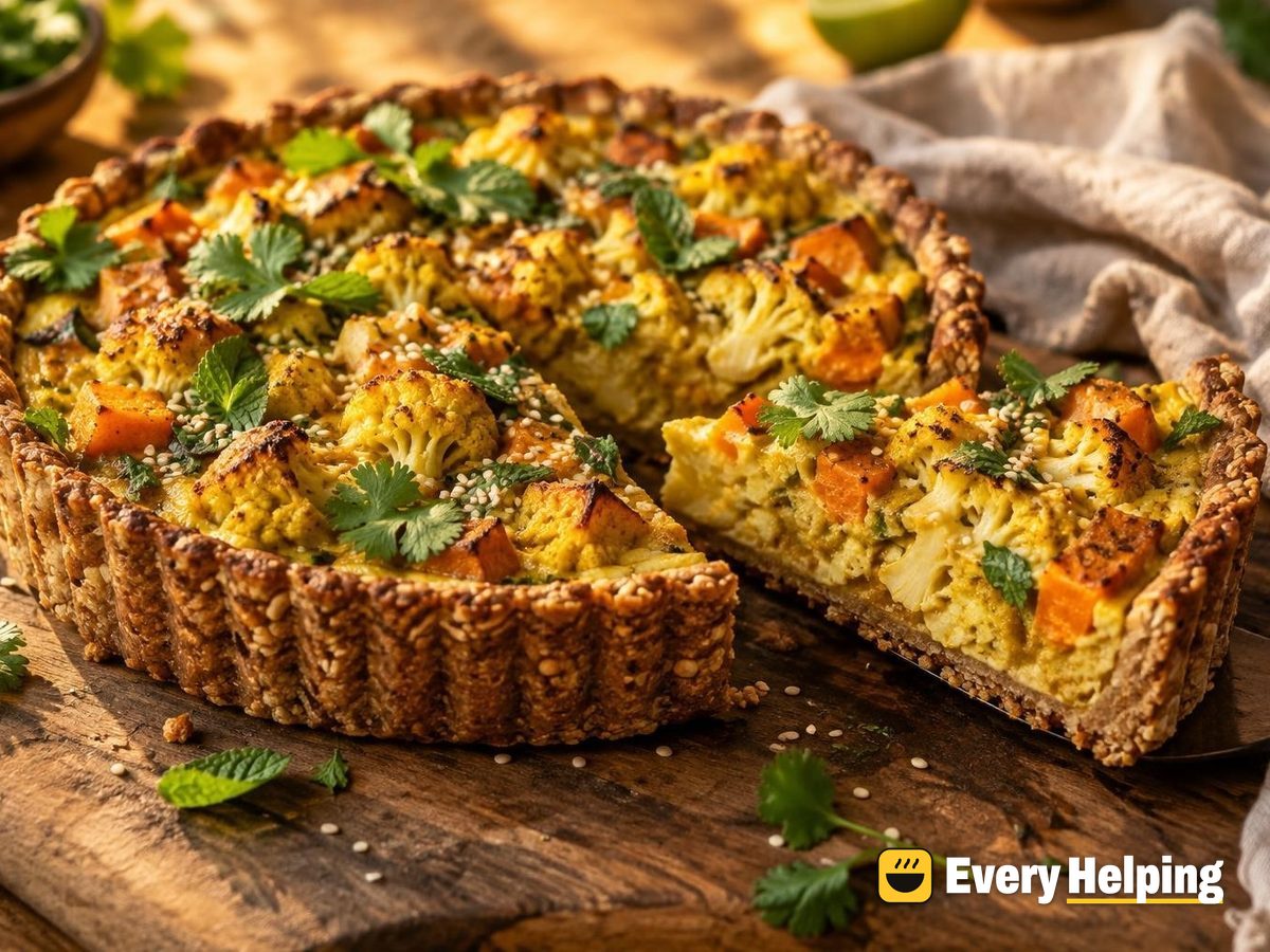 Roasted Cauliflower and Sweet Potato Curry Tarts