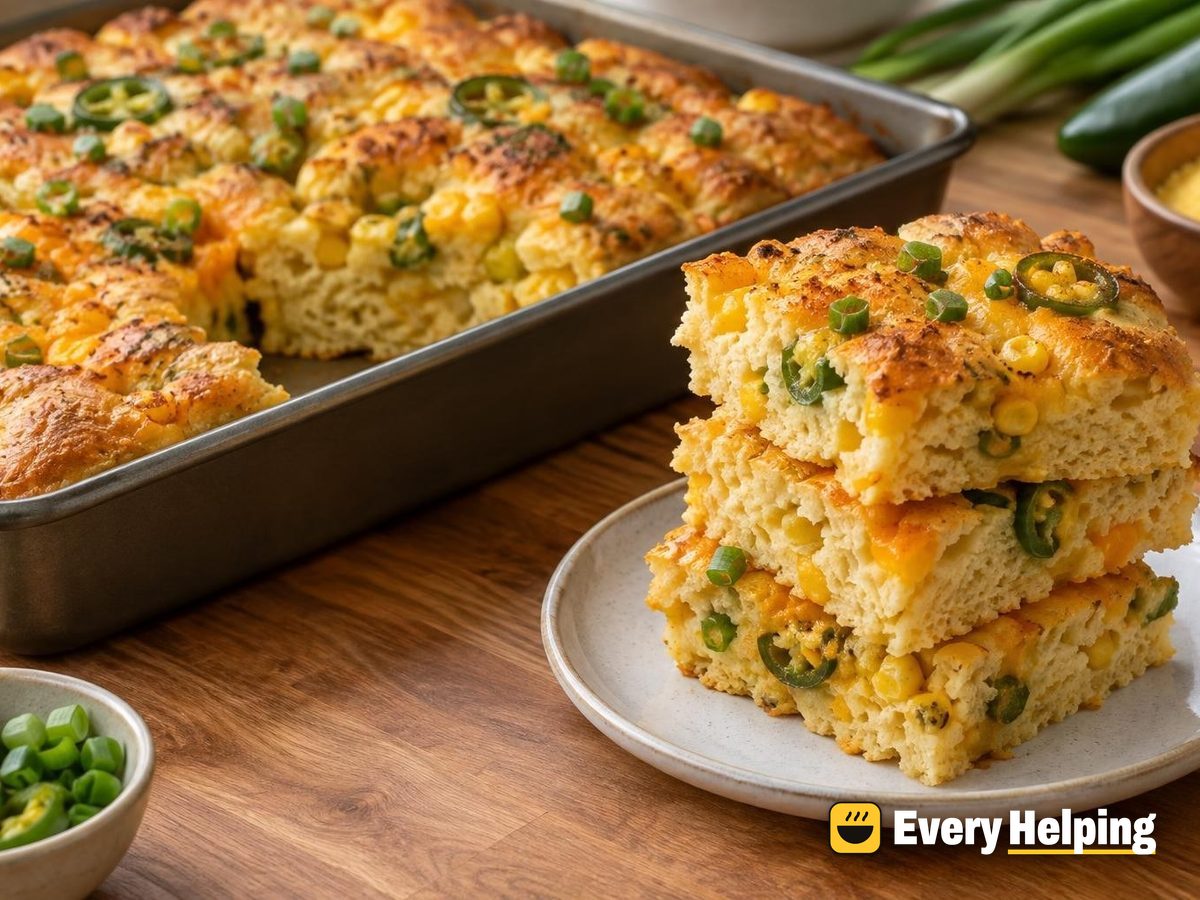 Soft Cheddar Jalapeño Corn Focaccia