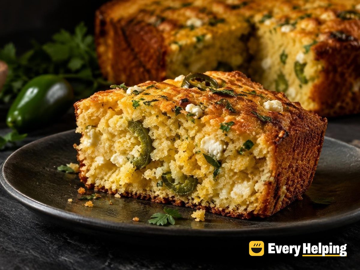 Garlic-Parsley Jalapeño Cornbread with Feta