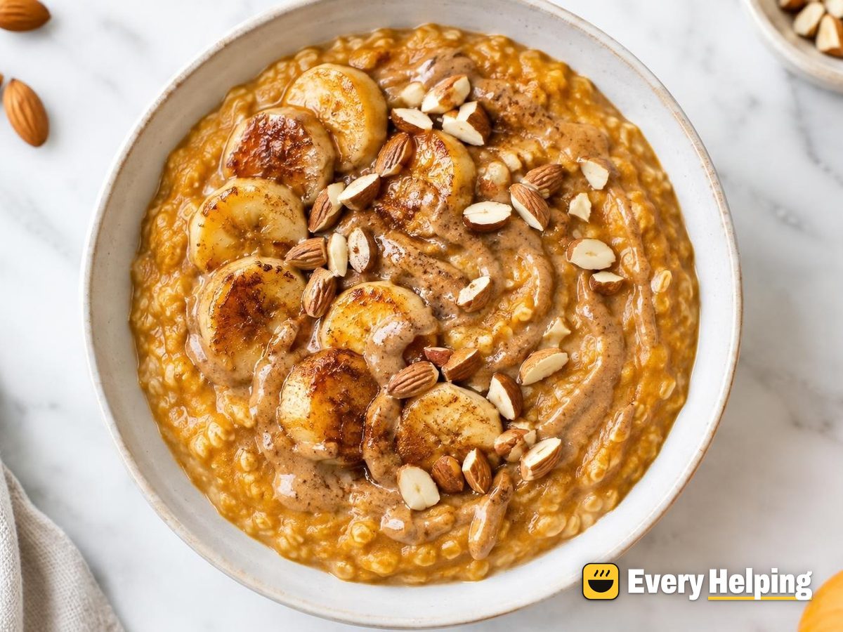 Pumpkin Spice Porridge with Banana and Almond Butter
