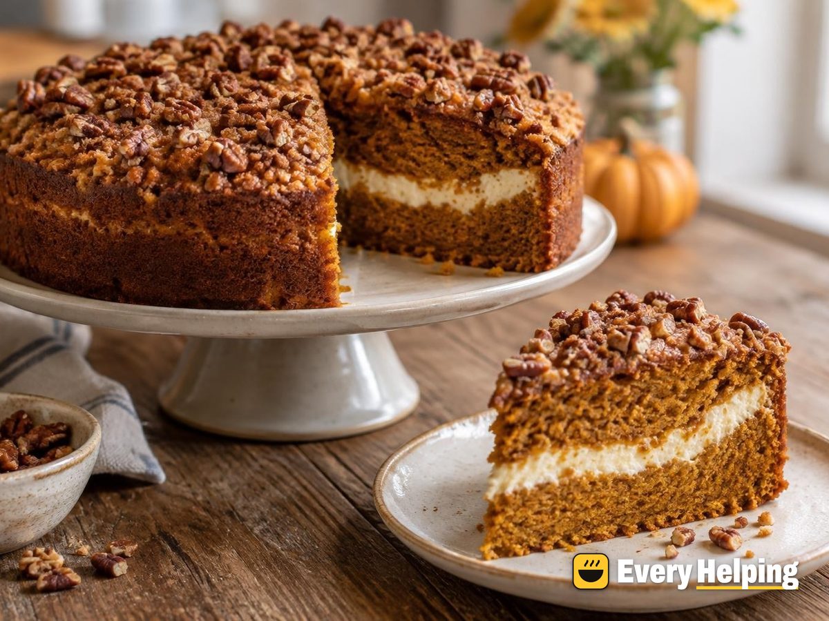 Spiced Pumpkin Snack Cake with Vanilla Filling