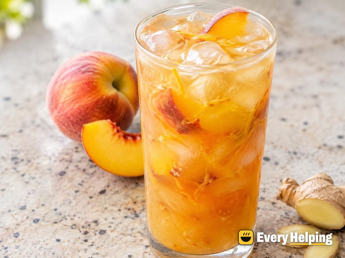 Iced Ginger Peach Herbal Tea