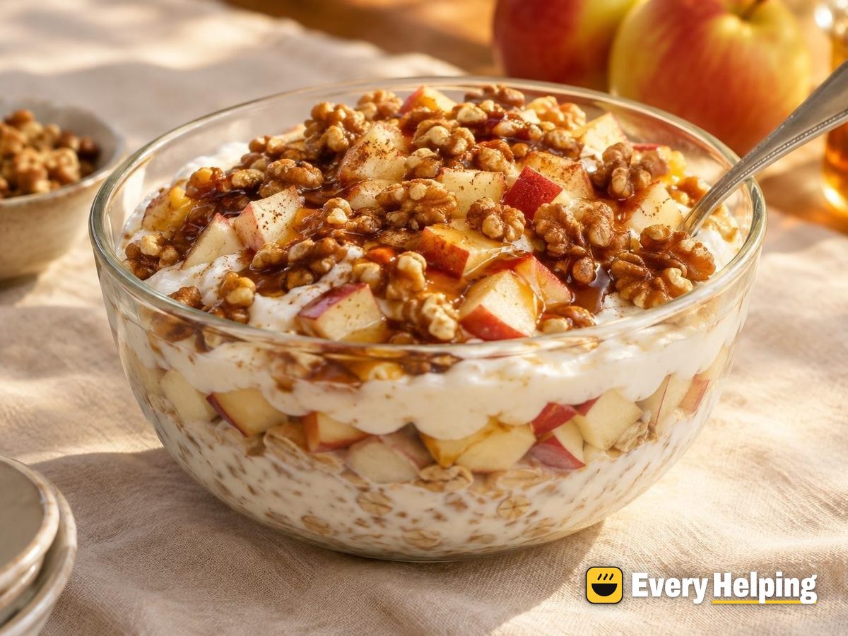 Maple Kefir Overnight Oat Parfait with Walnuts