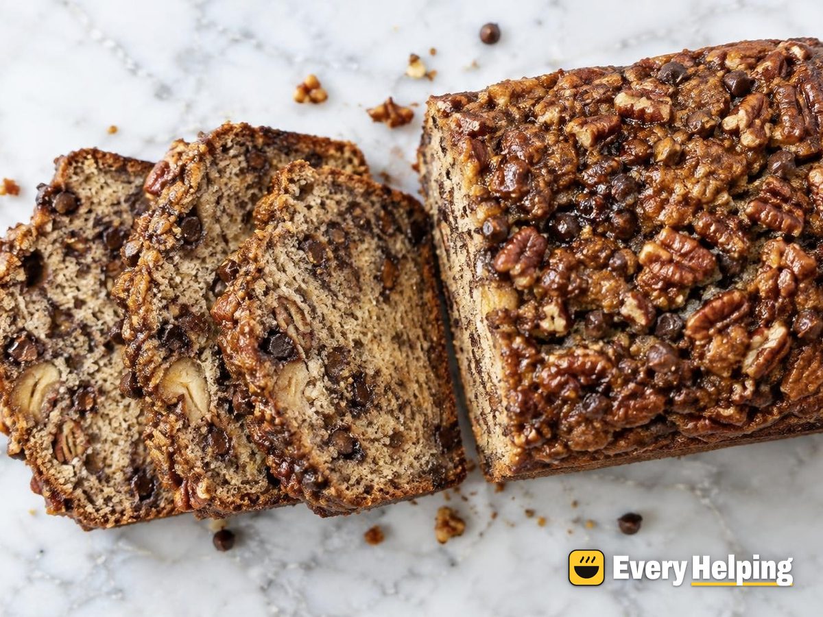 Pecan Praline Chocolate Banana Bread
