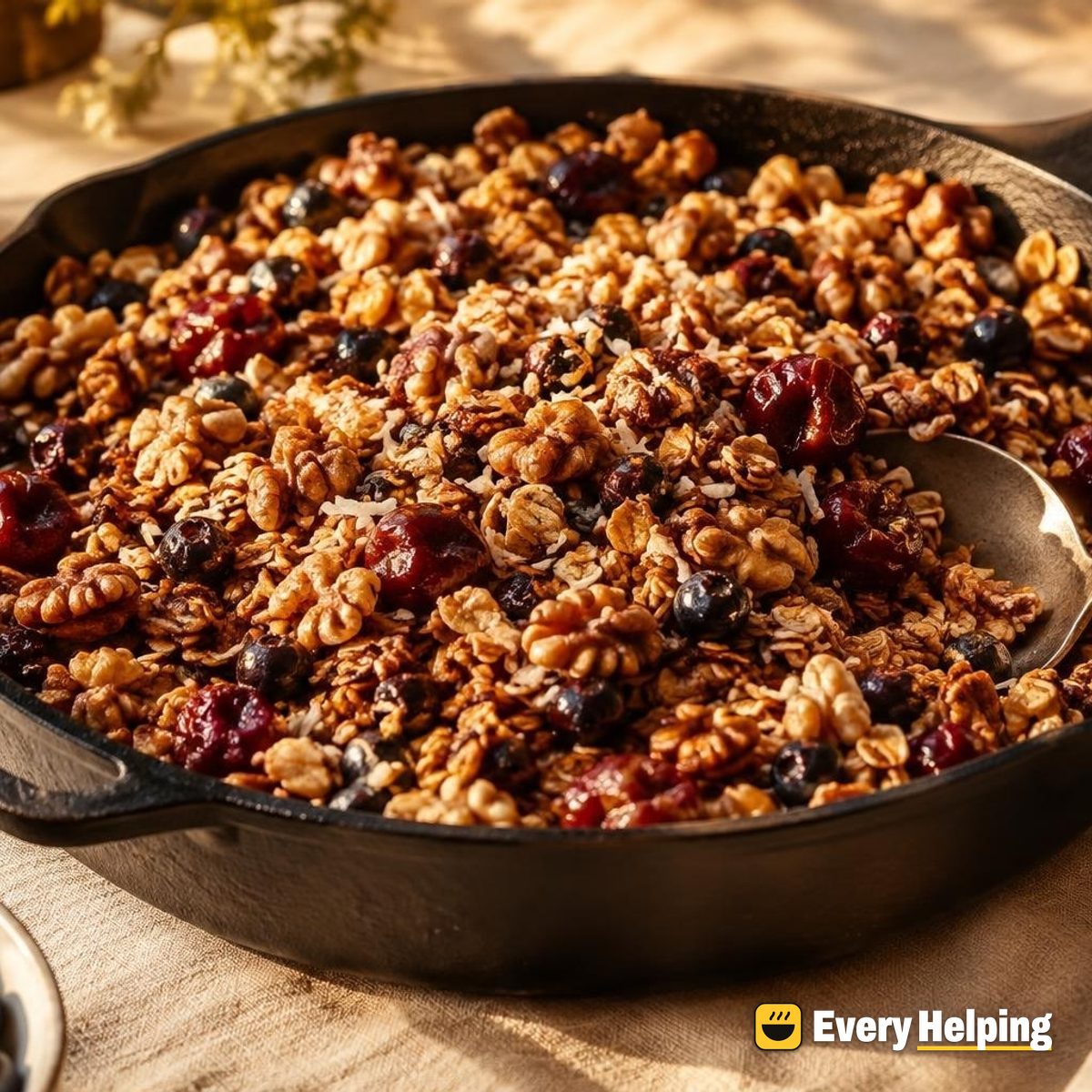 Walnut Molasses Pumpkin Spice Skillet Granola