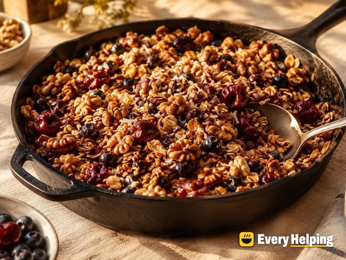 Walnut Molasses Pumpkin Spice Skillet Granola