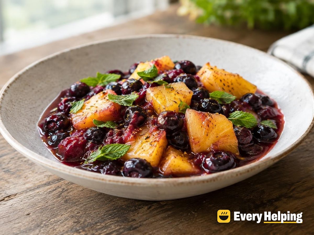 Spiced Pineapple-Blueberry Compote with Mint