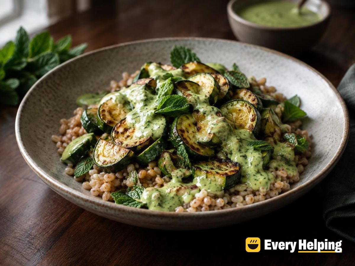 Roasted-Style Garlic Zucchini Mint Vinaigrette
