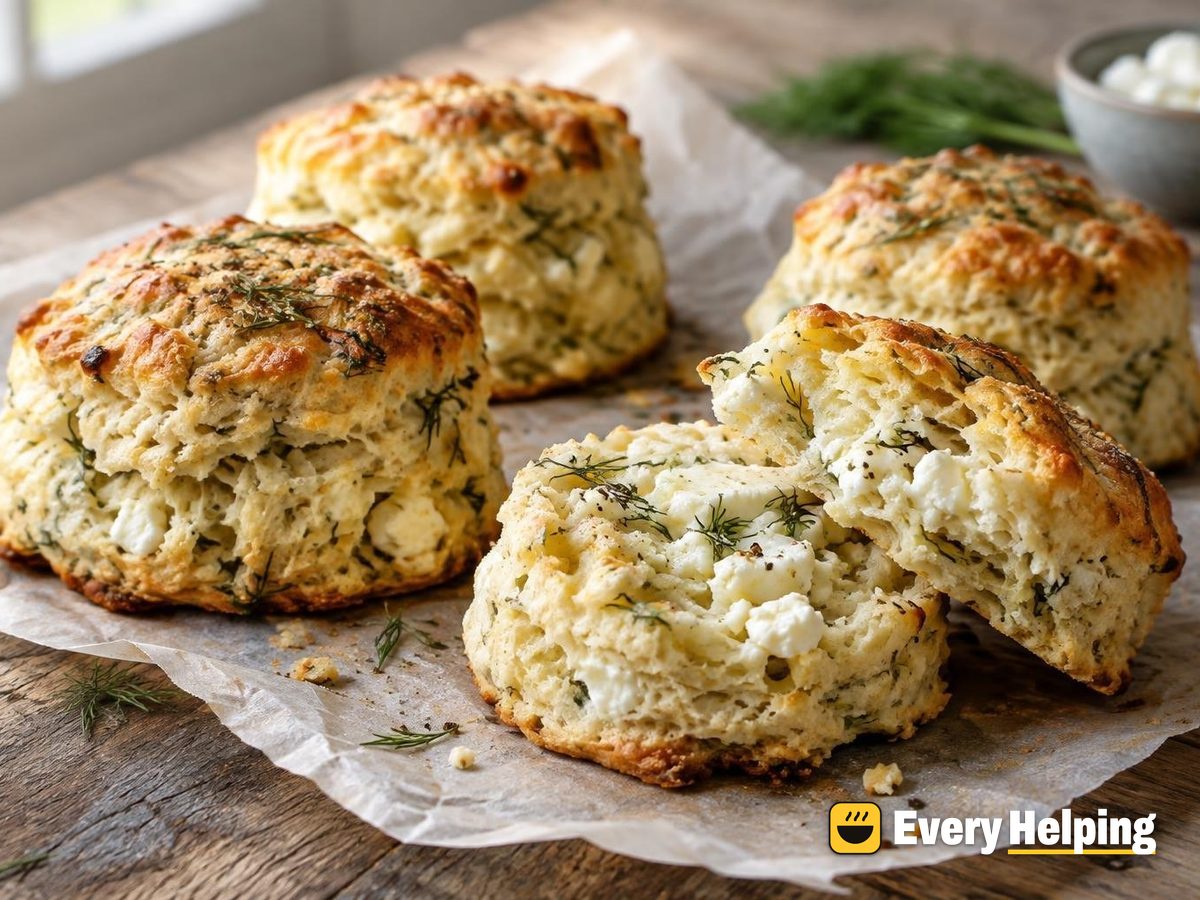 Flaky Feta Dill Black Pepper Biscuits