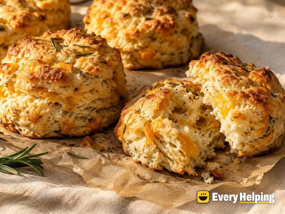 Cheddar Rosemary Garlic Flaky Biscuits
