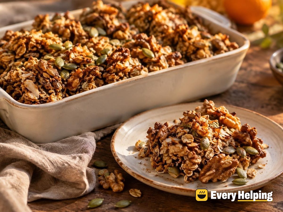 Walnut Almond Butter Coconut Clusters with Cardamom