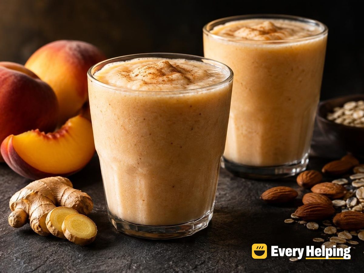 Peach Ginger Oat Milk Smoothie