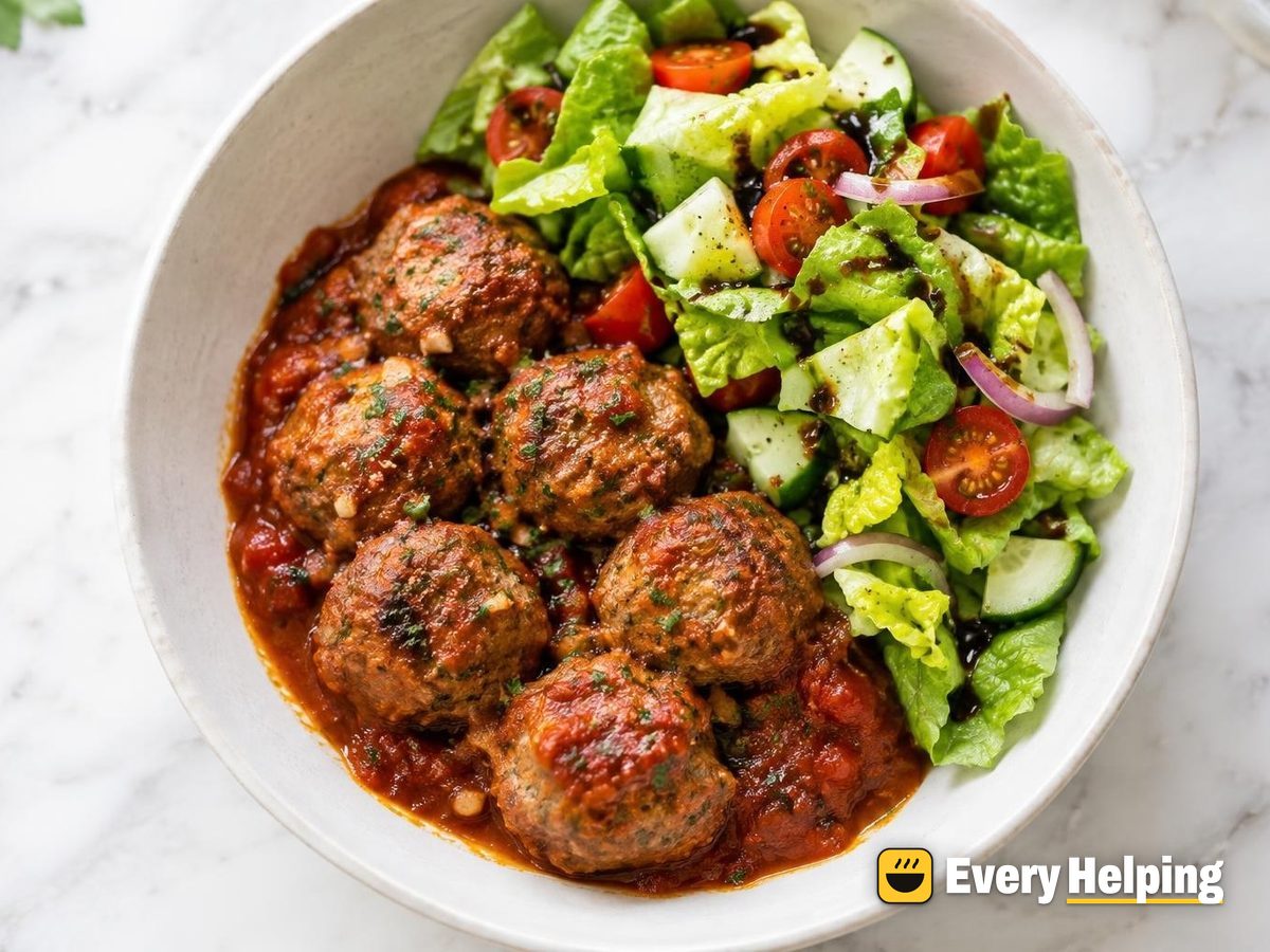 Oven-Baked Pork Meatballs in Marinara