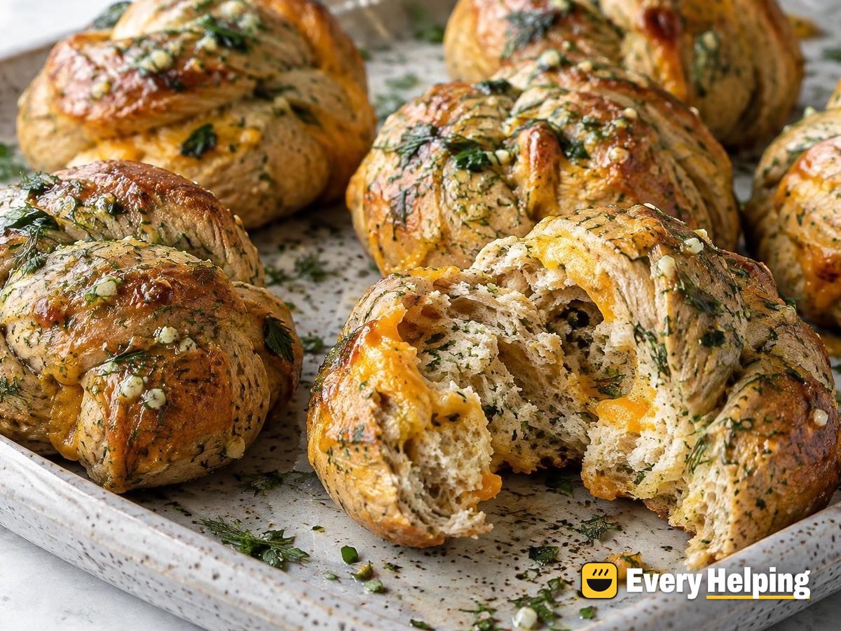 Garlic-Dill Cheddar Rye Knots