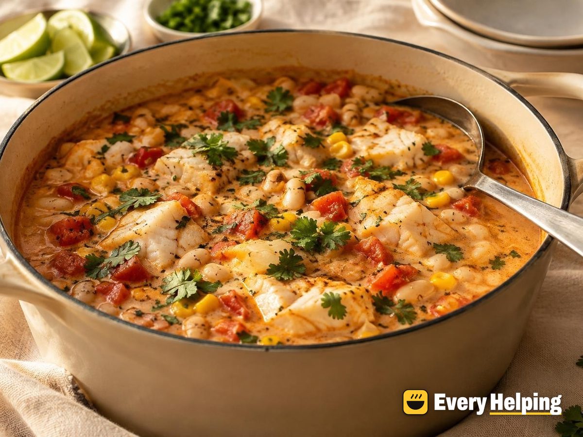 Coconut Cod and White Bean Chili with Lime