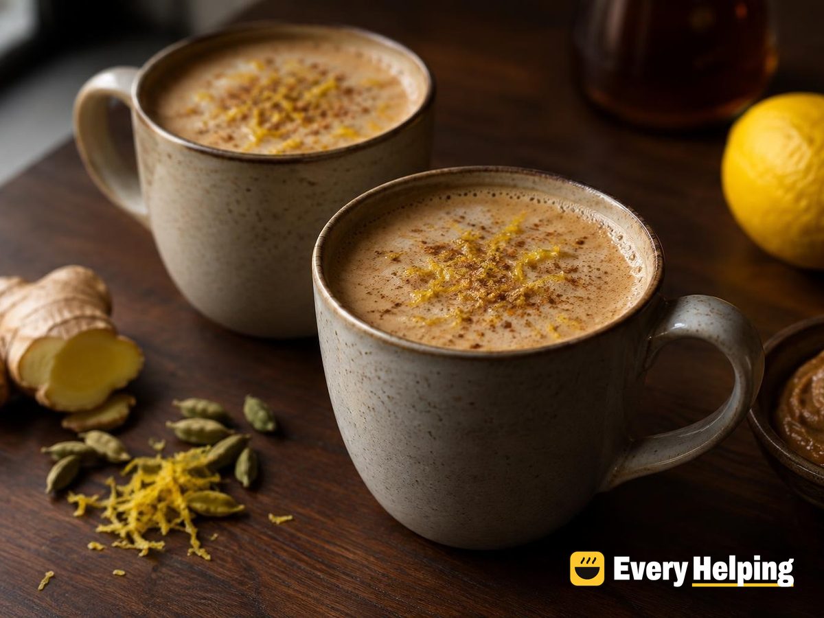 Cardamom Lemon Black Tea Almond Latte