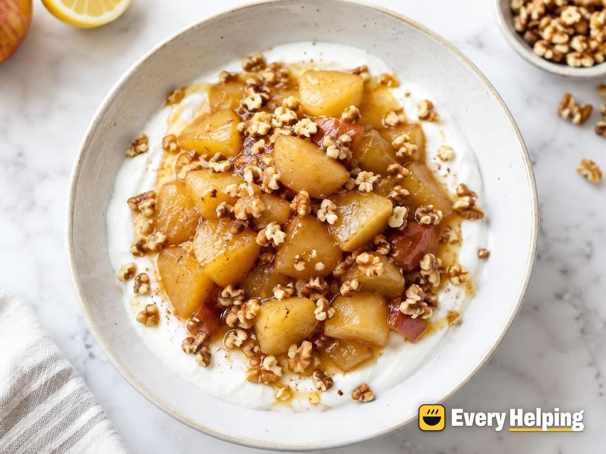 Maple Vanilla Apple Compote with Walnuts