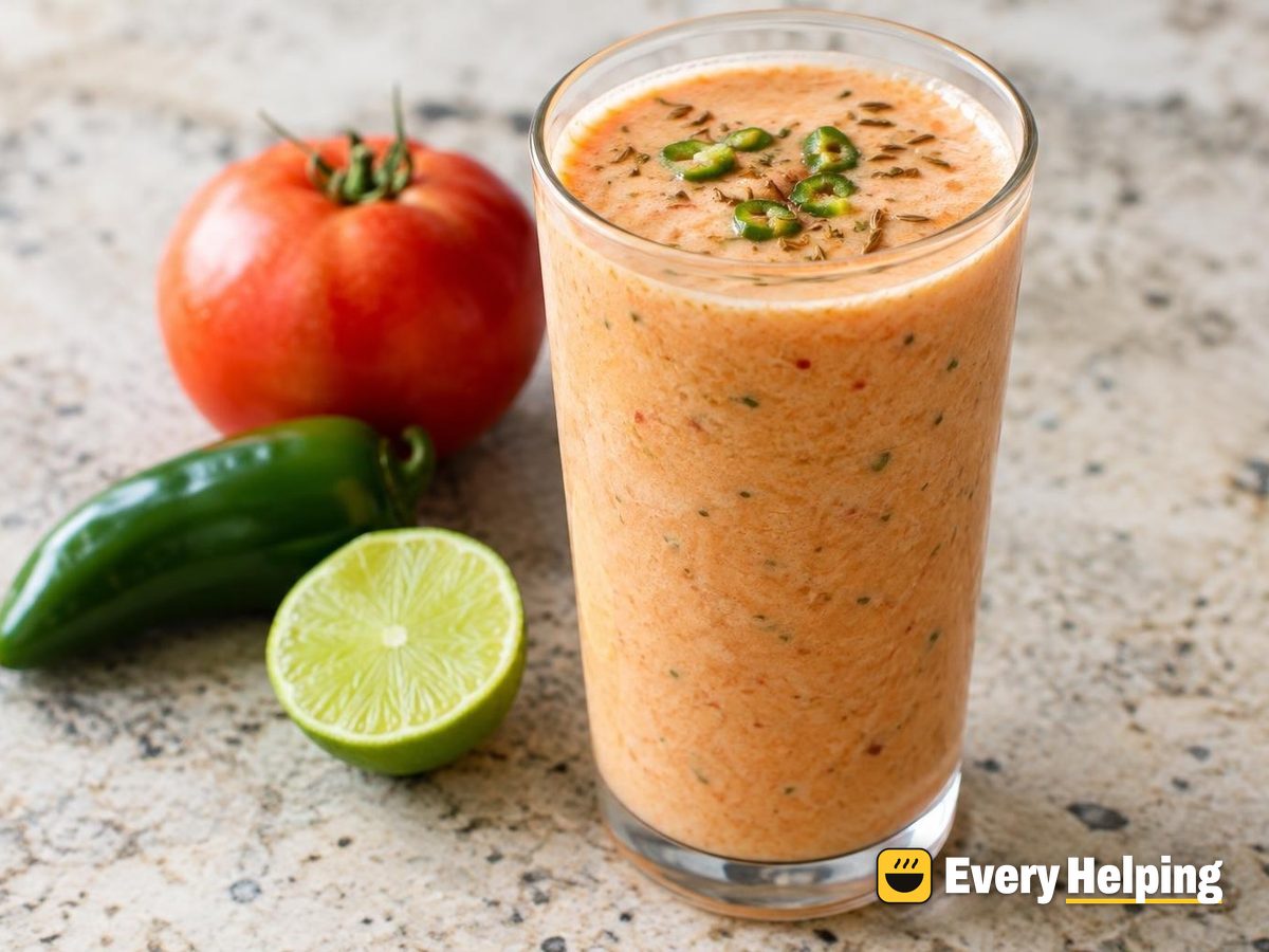 Roasted Tomato Cumin Lassi with Chili