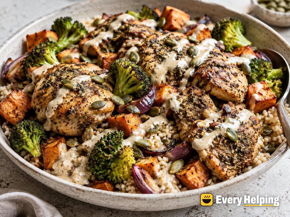 Za'atar-Style Chicken Thigh Bowls with Tahini