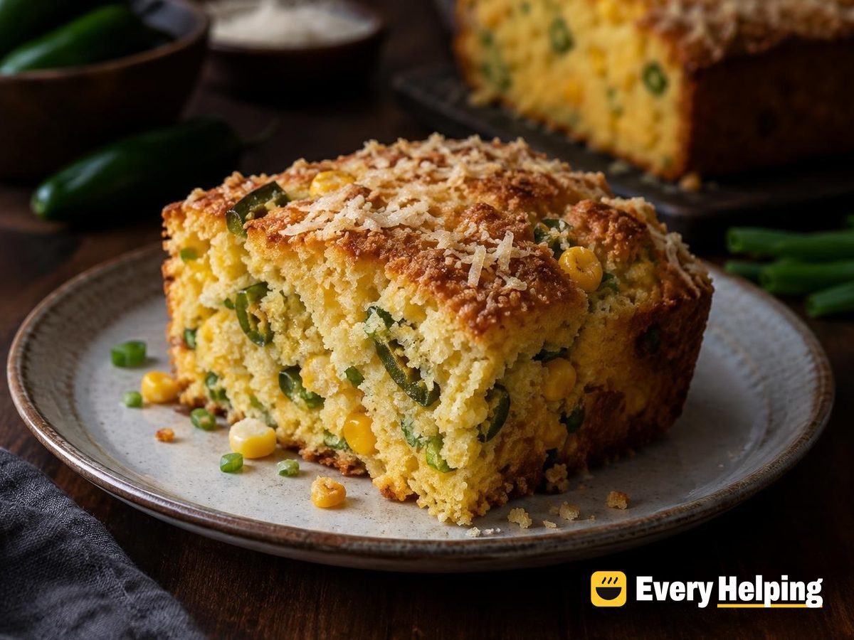 Jalapeño Parmesan Cornbread Loaf with Corn