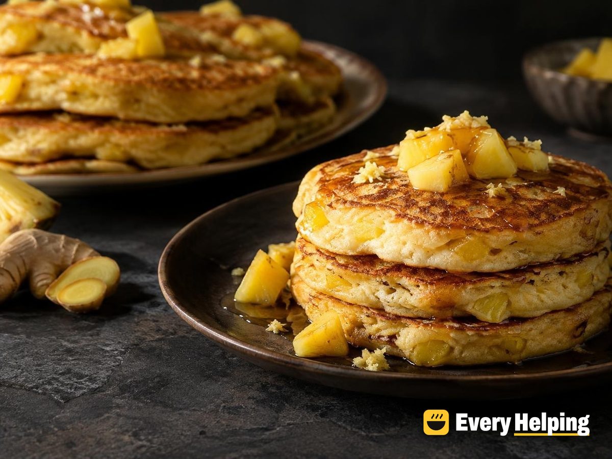 Fluffy Pineapple Ginger Pancakes