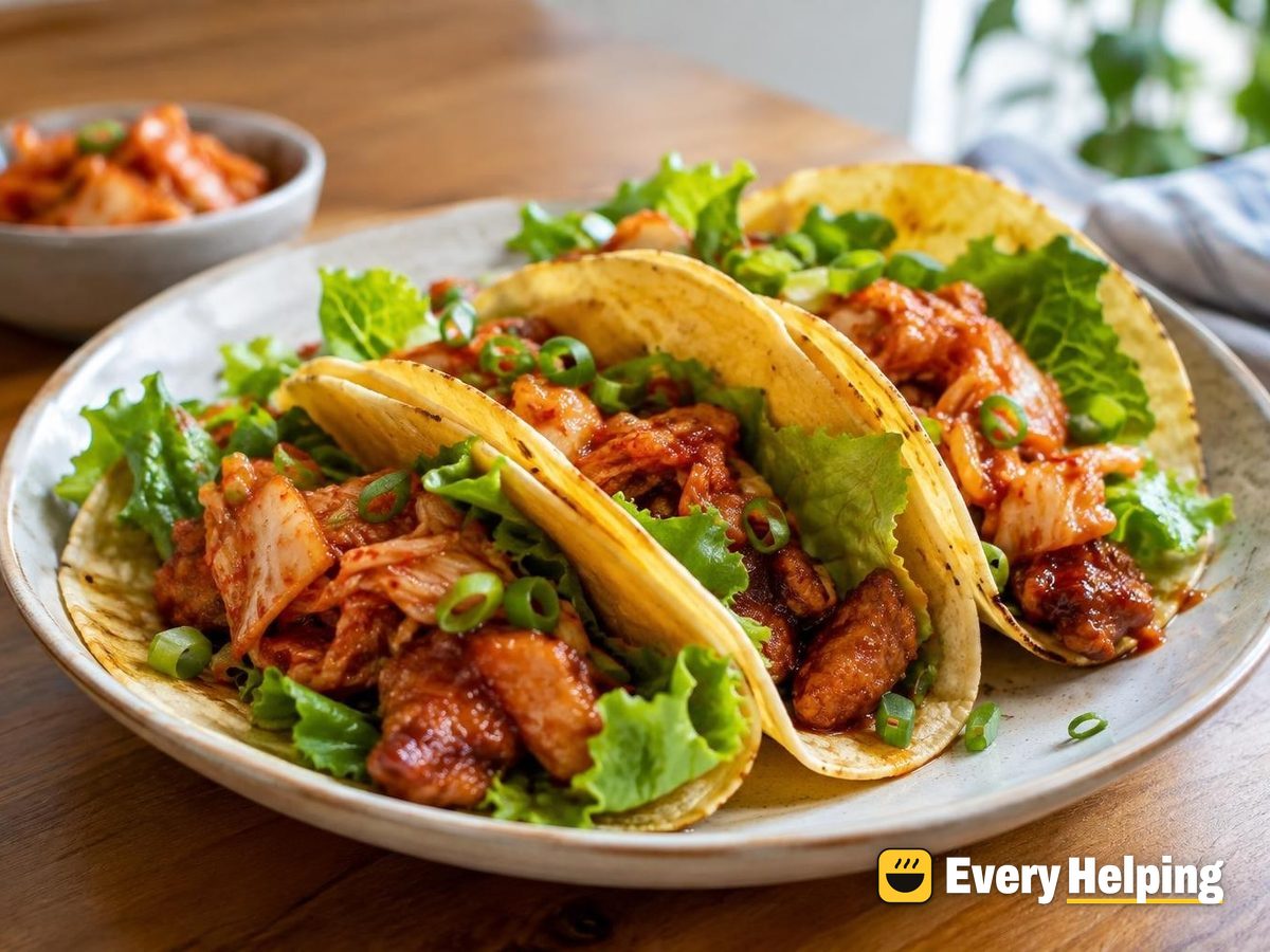 Korean Chicken Thigh Kimchi Lettuce Tacos