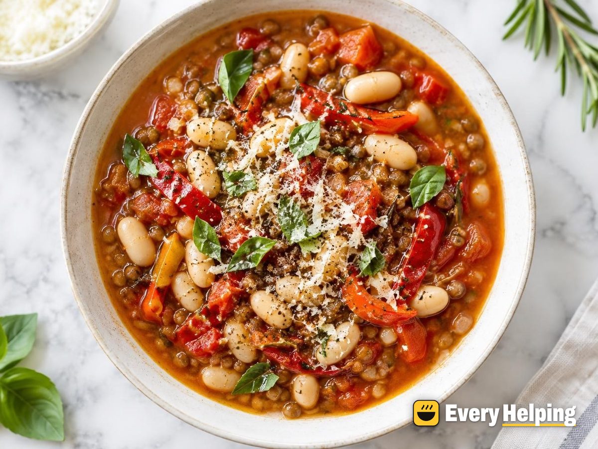 Tuscan Roasted Pepper White Bean Chili