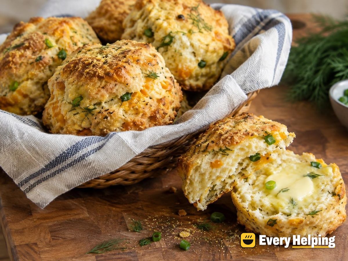 Flaky Cheddar Dill Cornmeal Biscuits