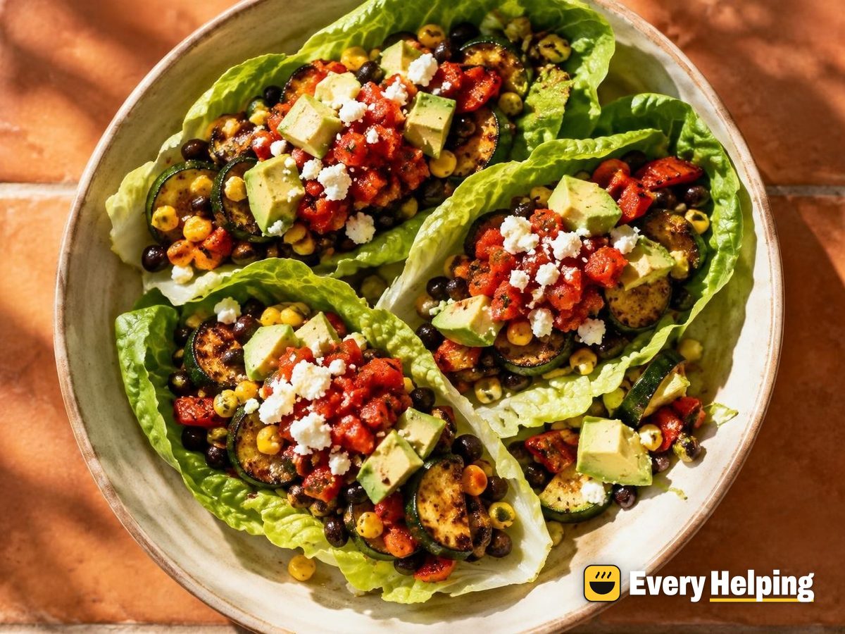 Smoky Black Bean Zucchini Lettuce Wraps