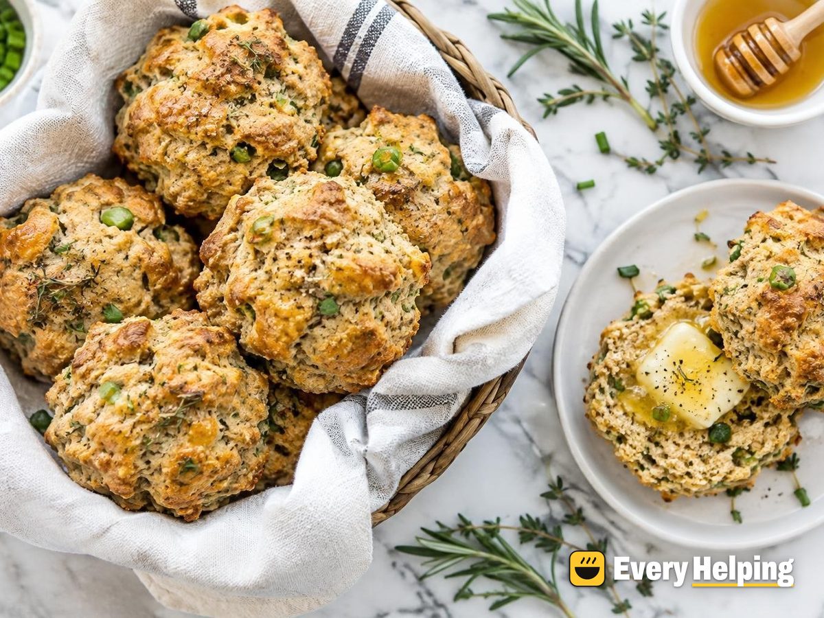 Rosemary Thyme Whole Wheat Buttermilk Drop Biscuits