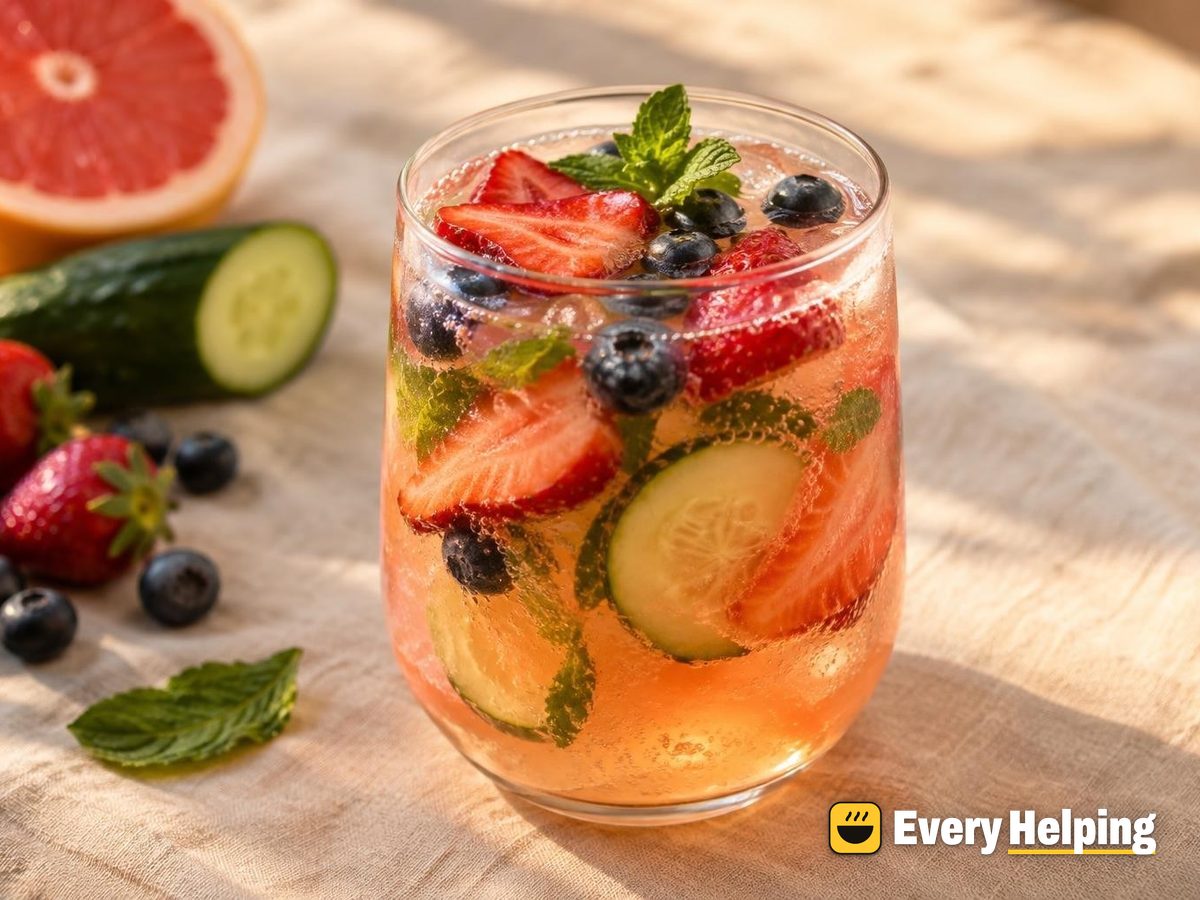 Grapefruit Cucumber Mint Spritz with Berries