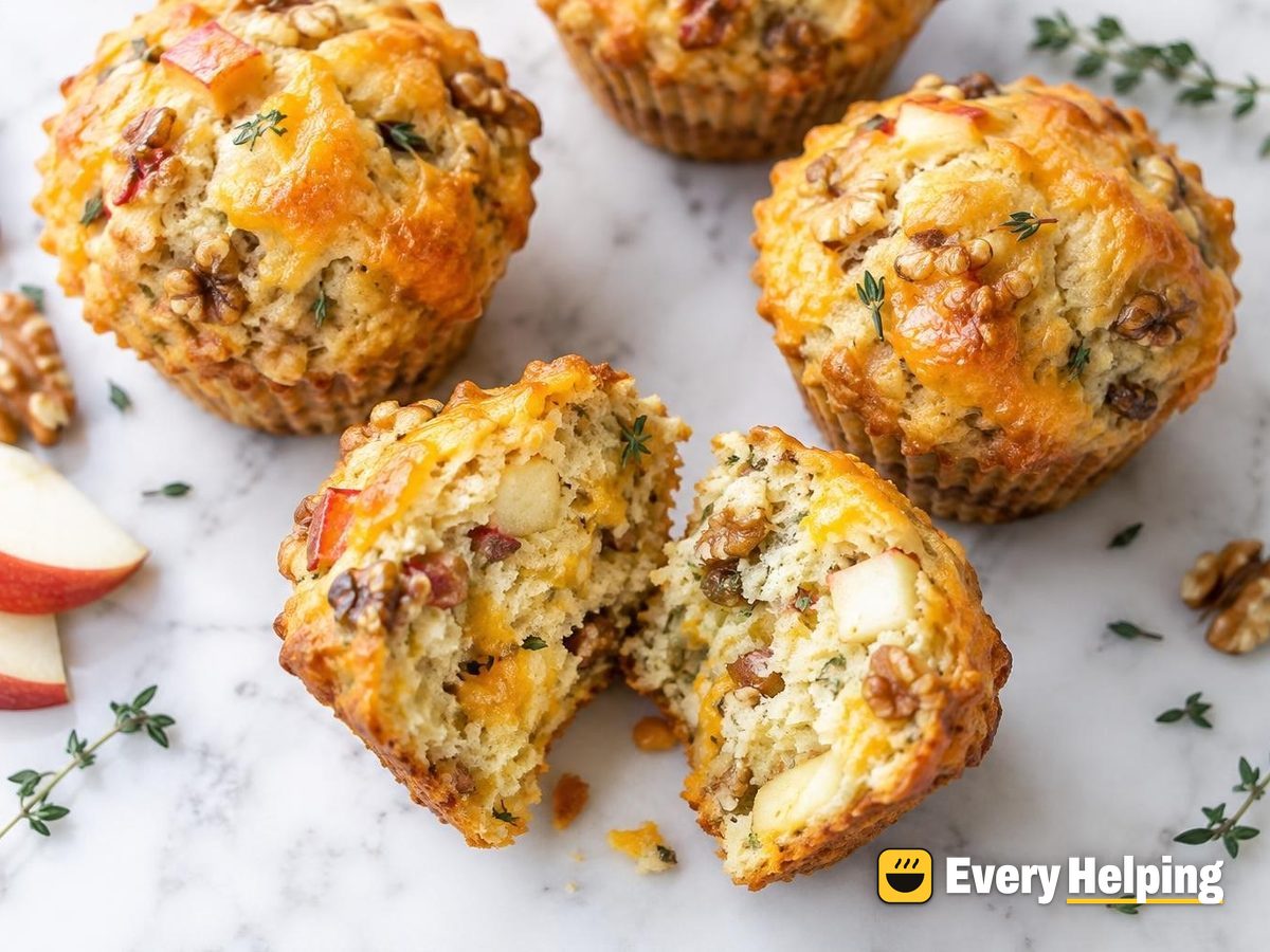 Apple, Cheddar and Thyme Walnut Muffins