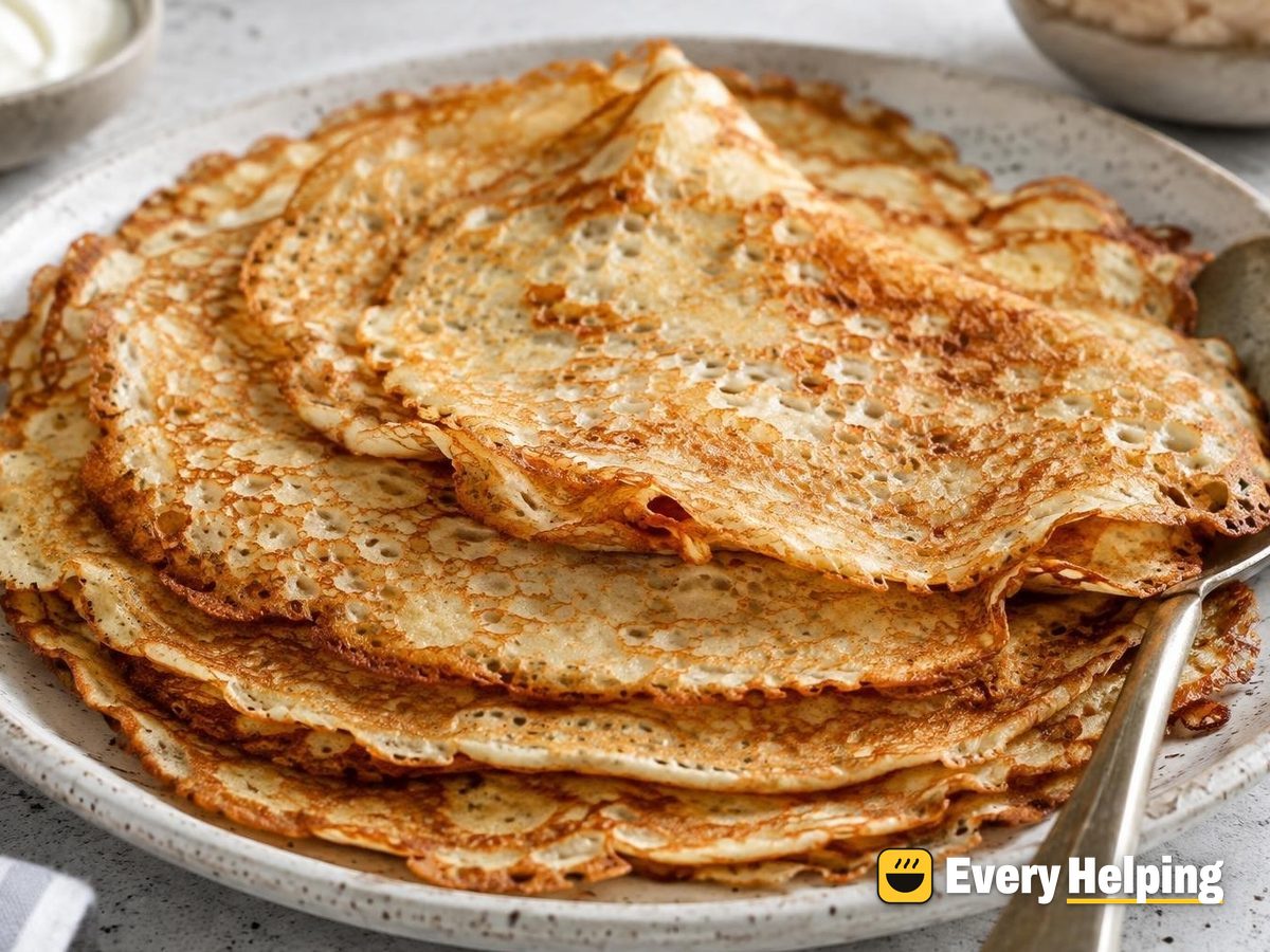 Thin Cinnamon Oat Crêpe-Style Pancakes